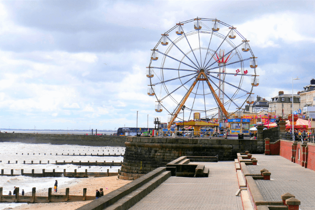 Bridlington beach and ferris wheel