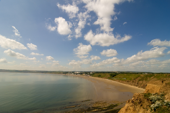 East Yorkshire seaside resort of Filey Bay on a sunny day