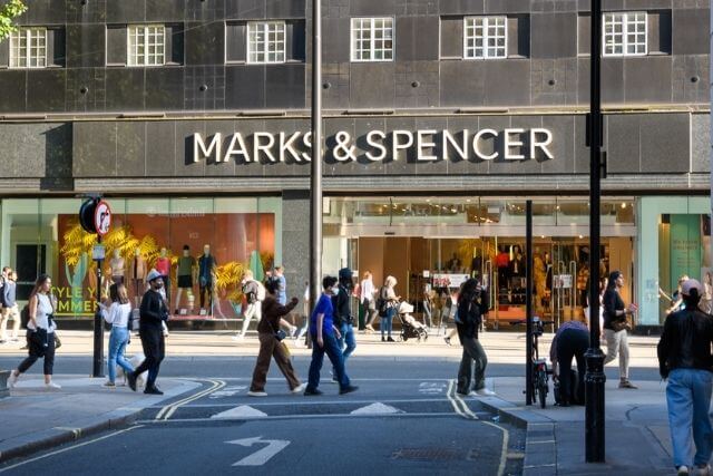 Marks and Spencer shop front in London