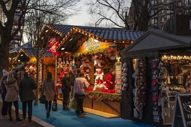 People shopping at Christmas Markets in Yorkshire