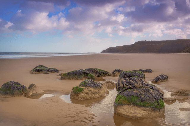 rocks on filey beach