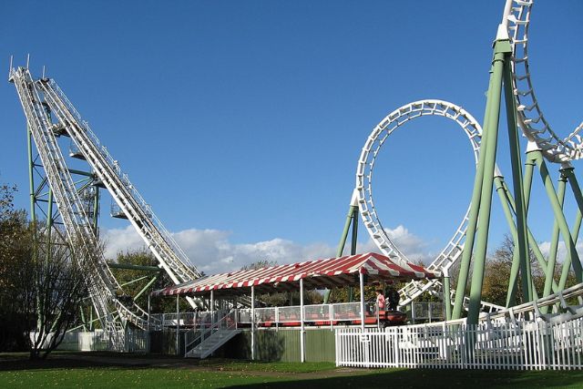 Large rollercoaster at Flamingo land.