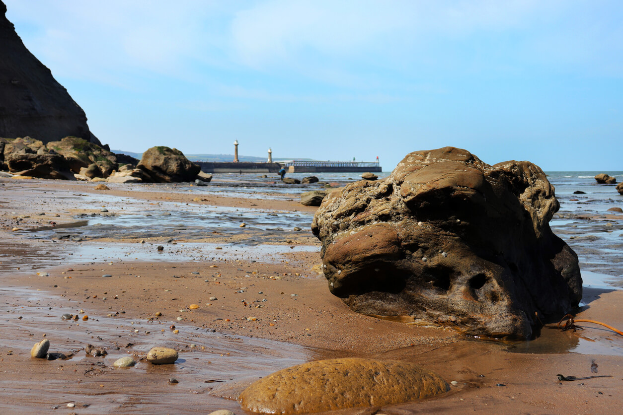 Whitby beach. The perfect location for fossil hunting.
