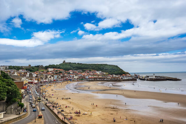 An ariel view across Scarborough beach