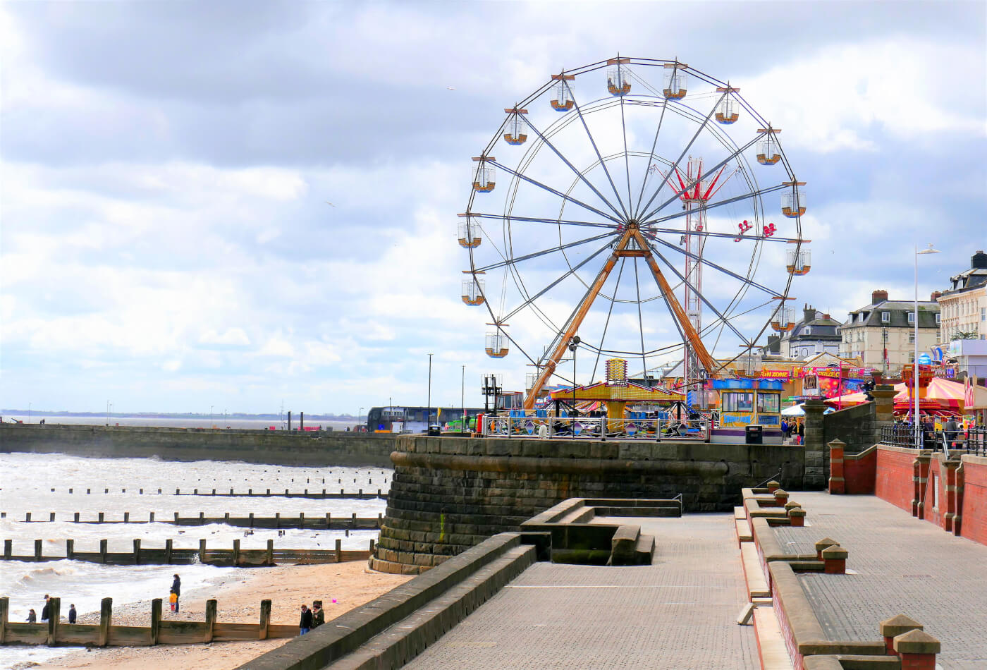 The funfair and coast in Bridlington