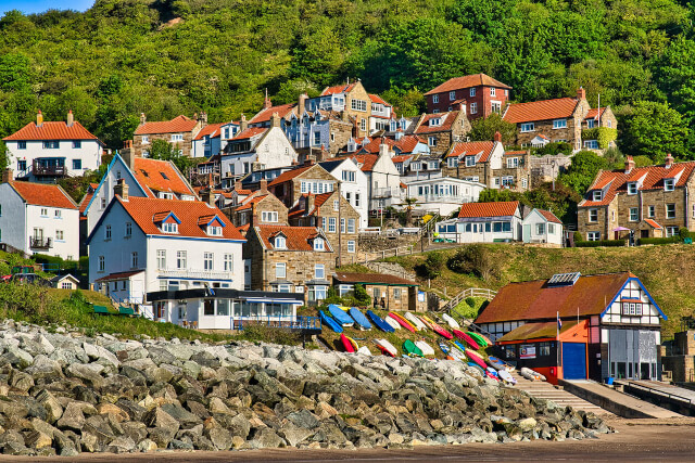 Houses decorating the coast at Runswick Bay