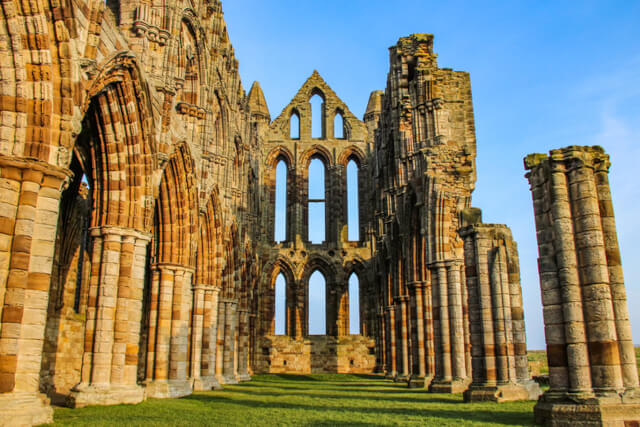 The ruins of the old hall at Whitby Abbey