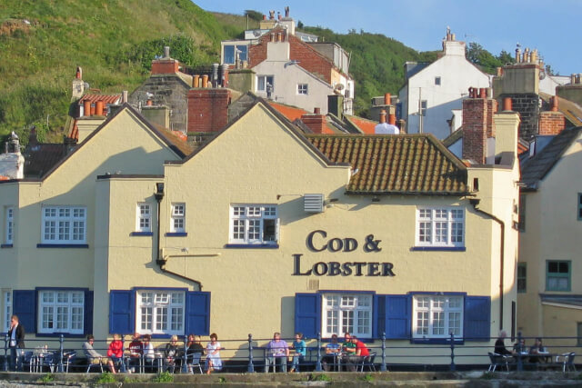 An external view of the cod and lobster in Staithes