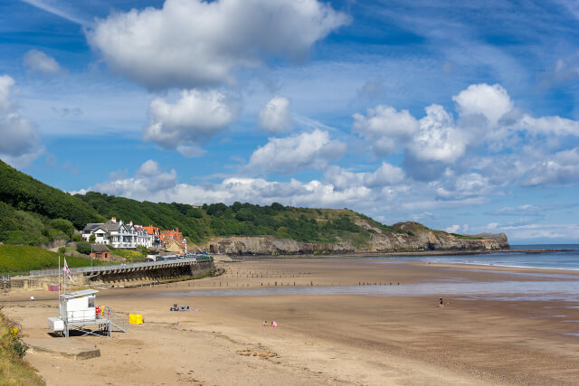 Sandsend beach and the cliffs beyond