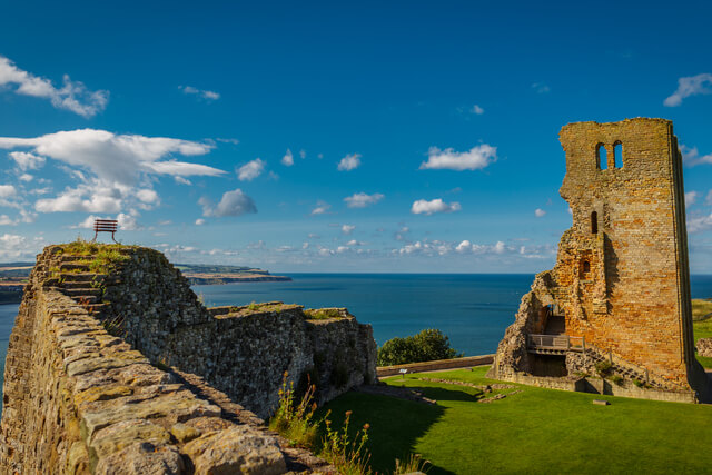 Ruins of Scarborough Castle and the sea beyond