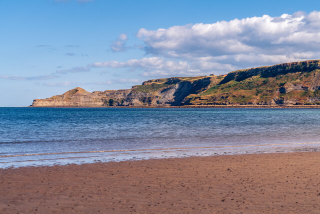 Looking east towards the coastal cliffs of Runswick Bay on the Yorkshire Coast